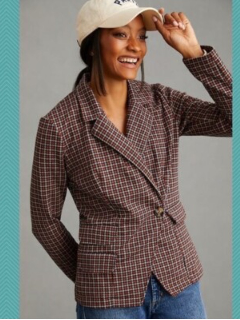 Maeve Knit Houndstooth Blazer